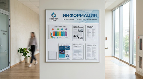 Стенд из ПВХ с карманами А4 от типографии Salamandra