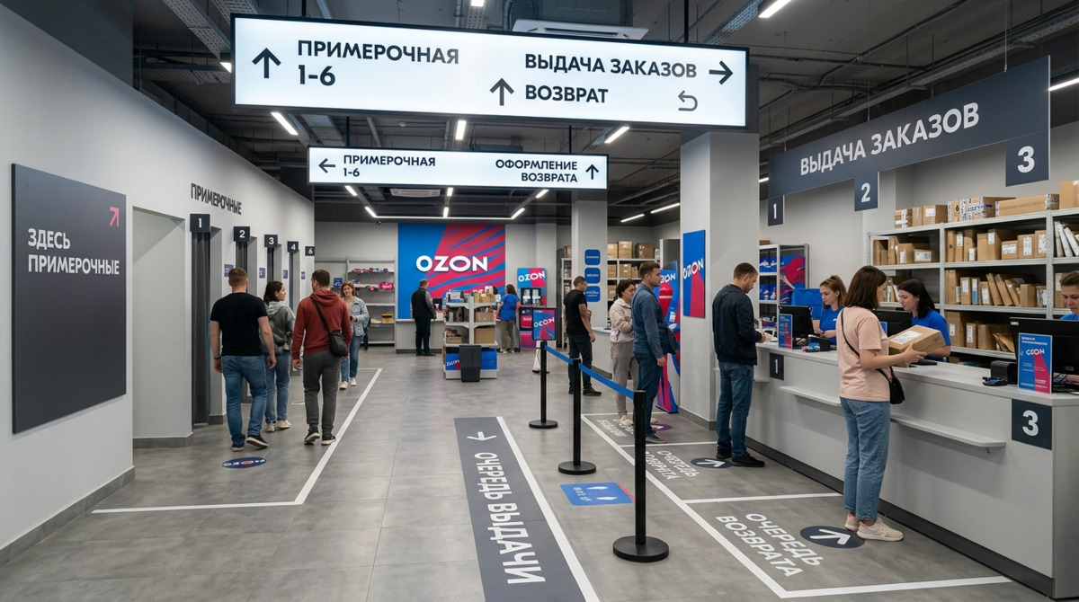 Интерьер с чёткой навигационной системой ПВЗ