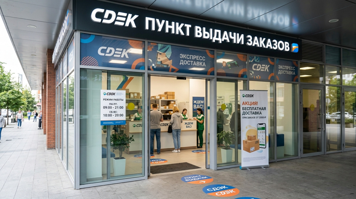 Современный пункт выдачи заказов с профессиональным брендингом